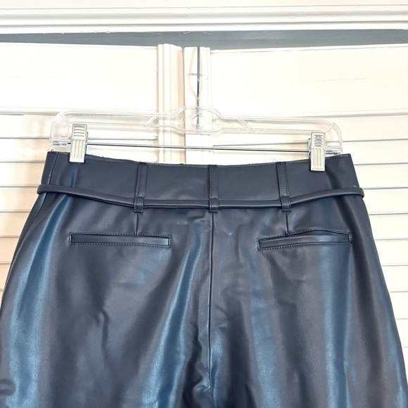 Mayson the Label Vegan Leather Pleat Front Tapered Pants in Periscope Size 2 - Picture 5 of 9
